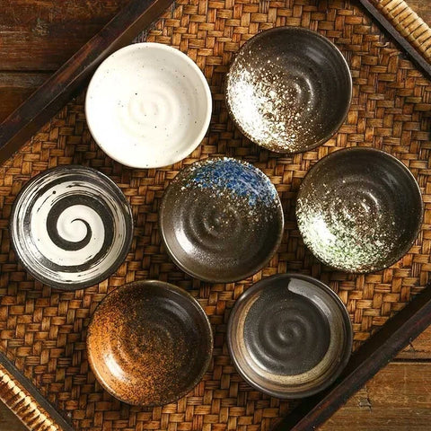 Seasoning Dish Creative Ceramic Soy Sauce Dish Dip Vinegar Plate 3-inch Round Small Plate Kitchen Supplies Tableware