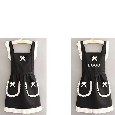 Cute Maid Outfit, Oil and Stain Resistant Apron with Waistband, Kitchen and Restaurant Work Clothes