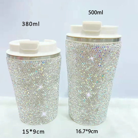 Sparkling Stainless Steel Insulated Cup Tumbler Coffee Cups Mug Travel Thermal Water Bottle Portable Car Thermos Vacuum Flask