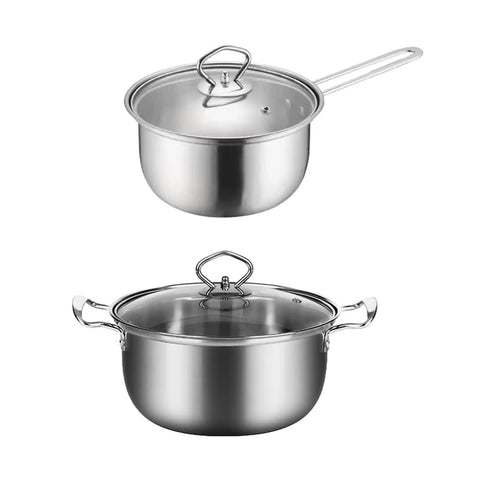 Milk Pot Multifunction Pot Saucepan with Lid Soup Pan Stainless Steel Pot Stockpot for Cafe Kitchen Home Restaurant Sauce