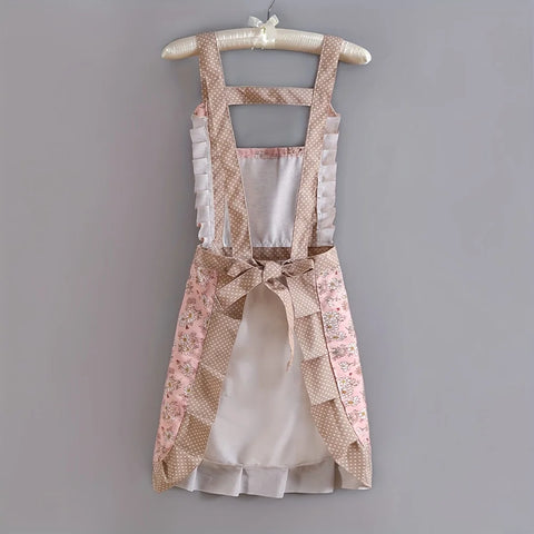 Cute Canvas Apron Breathable Floral Apron Waterproof and Oil-resistant Breathable Workwear Apron Women Men Cooking Floral Apron