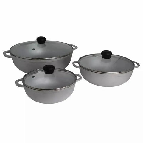 IMUSA 3pc Traditional Caldero Set with Glass LidAluminium Cookware