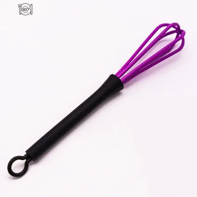 1 PCS Small Mini Plastic Whisk Mixer Hand Egg Beater Stirrer Baking Blender Tool Double Head Whisk with Small Spoon Kitchen