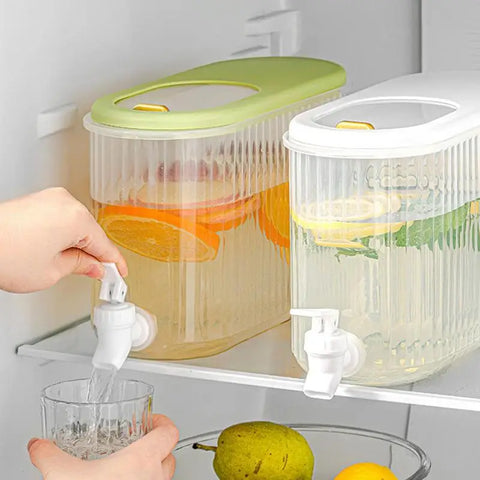 Fridge Beverage Dispenser 4L Cold Water Pitcher Drink Dispensers with Spigot Fruit Teapot Drink Dispenser for Parties Beverage