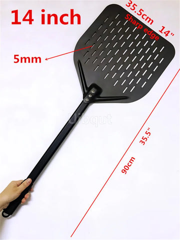 12 14 inch Big long Aluminum Pizza Shovel Peel With Long Handle Accessorie Pizza Paddle Spatula Nonstick Round Pan Baking turner