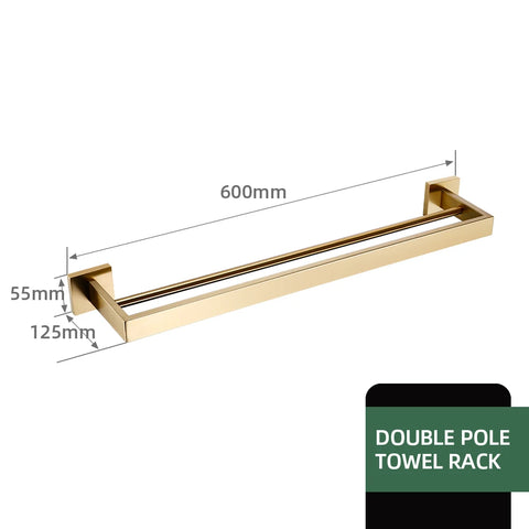 Matte Gold Towel Rack 304 stainless steel Towel Bar Double Towel Shelf Paper Holder Tissue Holder Toilet Brush Holder