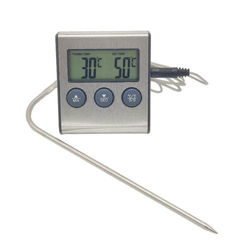 Kitchen Digital Cooking Thermometer Meat Food Temperature for Oven BBQ Grill Timer Function with Probe Heat Meter for Cooking