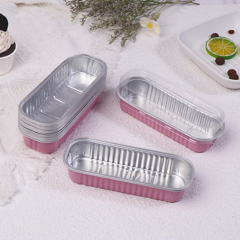 10Pcs Mini Loaf Pans With/Without Lids 6.8OZ Rectangle Aluminum Foil Baking Pans Reusable Mini Bread Containers Muffin Tins