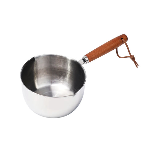 Milk Pot Stainless Steel Hot Oil Pan 150ML-500ML Hot Sauce Small Pot Cooking Butter Melting Pot Versatile Flat Bottomed Oil Pan