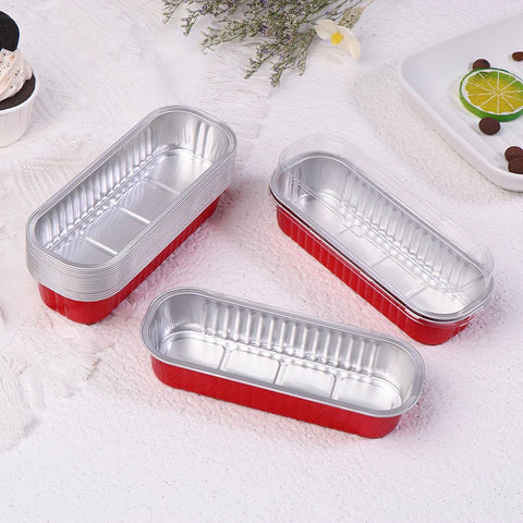 10Pcs Mini Loaf Pans With/Without Lids 6.8OZ Rectangle Aluminum Foil Baking Pans Reusable Mini Bread Containers Muffin Tins