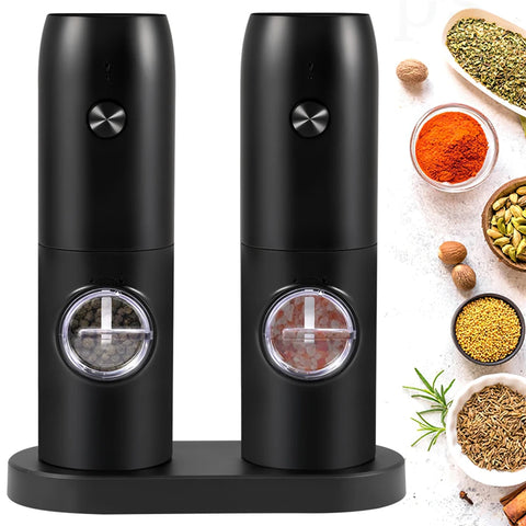 Automatic Pepper Grinder Salt And Pepper Grinder USB Rechargeable Adjustable Coarseness Spice Mill With LED Light Kitchen Tool
