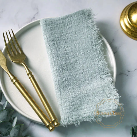 10pcs Napkins 41x41cm Cotton Cloth Gauze Retro Burr Rustic Towel Dining Place Mats Wedding Party Linen Fabric Table Decoration