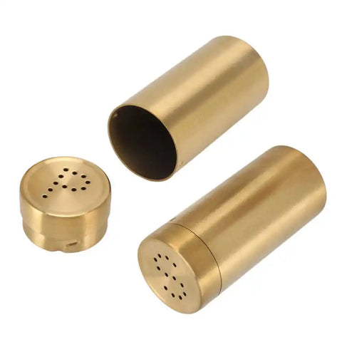 2Pcs Gold Spice Jar Stainless Steel Rustproof Screw Open Top Seasoning Shaker Bottle for Salt Sugar Pepper Paprika Spice shaker