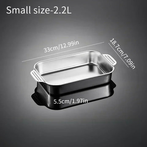 Roaster Pan Rectangular Fish Baking Pan Stainless Steel Roasting Non-Stick Grilling Trays Oven Accessories Kitchen Baking Tool