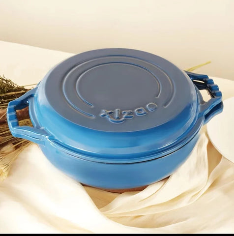 Cast Iron Enamel Pot Multi-Functional Non-Stick Cookware Colorful Long-Handle Kitchen Utensils Dutch Oven Braiser Pan