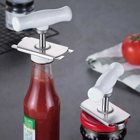 Stainless Steel Can Opener Labor-saving Unscrew Lid Multifunctional Opener Home Adjustable Rotating Bottle Opener Kitchen Tools