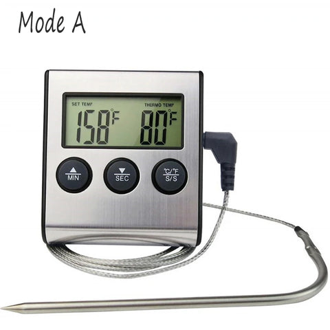 Kitchen Digital Cooking Thermometer Meat Food Temperature for Oven BBQ Grill Timer Function with Probe Heat Meter for Cooking