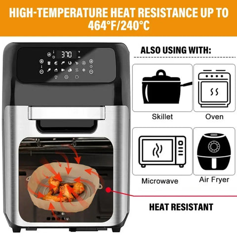 Reusable Air Fryer Silicone Pot Oven Baking Tray Airfryer Silicone Basket Pizza Fried Chicken Grill Pan Mat for Kitchen Tool