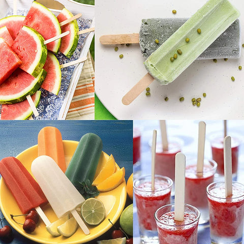50PCS Ice Cream Popsicle Sticks Mold Accesorios Natural Wooden Sticks Ice Cream Spoon Hand Crafts Art Ice Cream Lolly Cake Tools