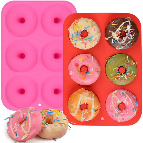 6 Holes Silicone Donut Mold Baking Pan Non-Stick Baking Pastry Chocolate Cake Dessert DIY Decoration Tools Bagels Muffins Donuts