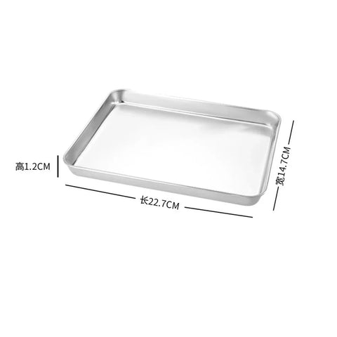 Rectangular Nonstick Pan Stainless Steel Cookie Cooking Sheet Baking Tray Steamed Sausage Dishes Fruit Grill Fish Plate Bakeware