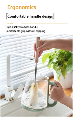 Kitchen cleaning tools Drink bottles Glass scrubbers Cleaning brush Wooden bottle cleaning brush with long handle