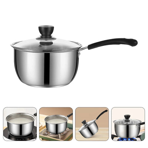 Sauce Pan Stainless Steel with Lid Small Soup Saucepan Cooking Pots Lids