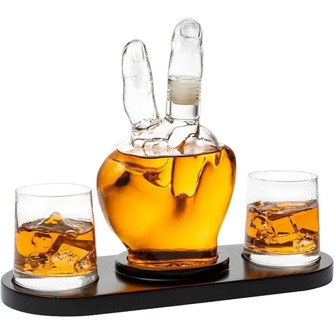 Middle Finger Decanter Novelty Whiskey & Wine Decanter Set, Funny Gift for that Someone You Love! Middle Finger Gift For Adult