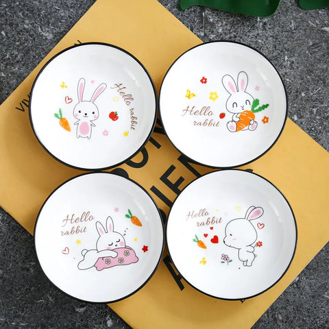 Kitchen Rabbit Small Sauce Bowl Cute Ceramic Seasoning Dish Creative Household Dipping Plate Creative Vinegar Soy Snack Dishes