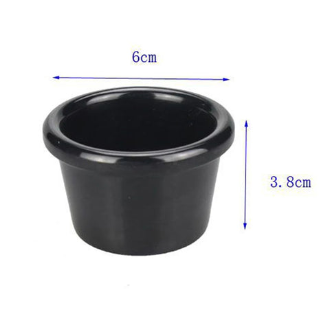 6 x 3.8cm Sauce Bowl Gravy Boats Round Glossy Melamine 6cm 50ml Black Mini Dipping Cup American Tableware For Cafe