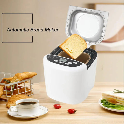 Automatic Compact Dough Machine, Compact and Automatic Non-Stick Bread Making Machine, 12 Menu Functions, with Gluten-Free, 13-H