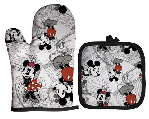 Mickey and Minnie Baking Gloves Cartoon Insulation Mat Pink Microwave Oven Mitt Anti-heat Cooking Potholders Kitchen Accessories