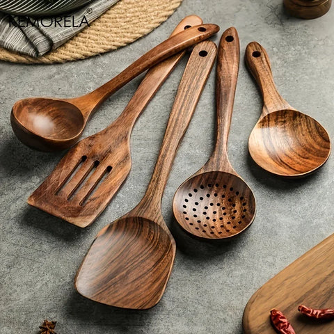 13PCS Kitchen Wooden Kitchenware Set Cooking Kitchen Utensils Environmentally Friendly Pan Suitable For Everyday Cooking