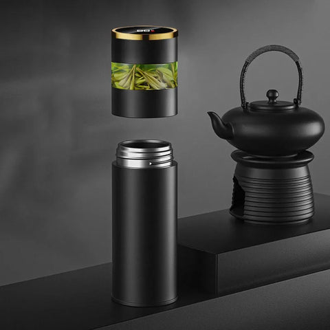 Tea Infuser Vacuum Flask Temperature LED Display 450ml Insulated Cup Stainless Steel Tumbler Thermos Bottle Travel Coffee Mug