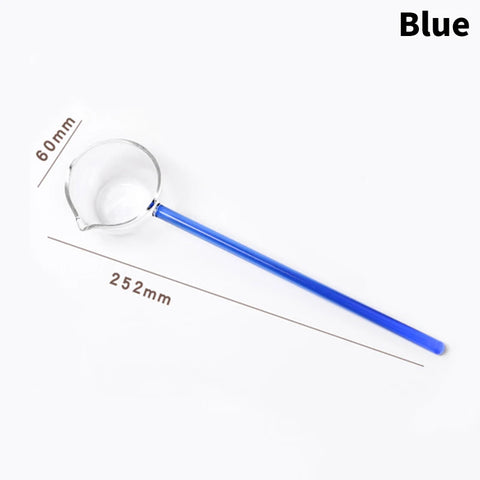 Creative Dessert Glass Spoon High Temperature Resistant Colourful Long Handle Transparent Soup Ladle Household Kitchen Spoons