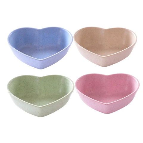 4 Pcs Sauce Dipping Bowls Appetizer Plates Condiment Dish Heart-shaped Tasting Dishes