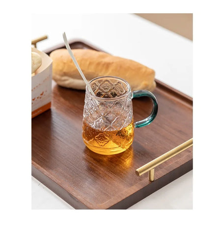 Bamboo Tray Handle New Chinese Tea Set Bamboo Hotel small Tea Tray Wooden Family Breakfast Tray Metal Handle