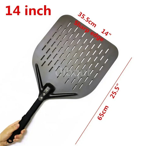 12 14 inch Big long Aluminum Pizza Shovel Peel With Long Handle Accessorie Pizza Paddle Spatula Nonstick Round Pan Baking turner