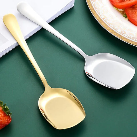 2pcs Stainless steel serving spoon household stainless steel tableware restaurant hotel serving spoon large serving spoon