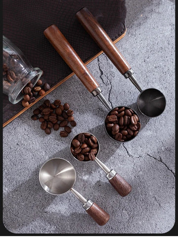 1 Pcs Walnut Wooden Measuring Spoon Scoop Coffee Beans Bar Kitchen Home Baking Tool Measuring Cup Measuring Tools for Kitchen