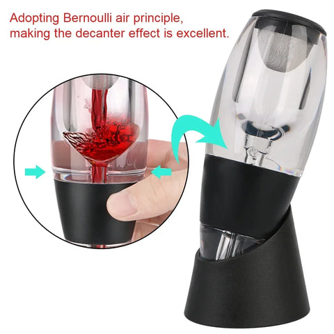 Professional Wine Decanter Pourer With Filter and Base Quick Sobering Wine Whisky Aerator Dispenser For Chrismas