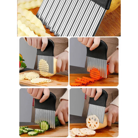 French Fry Carrot Vegetable Creates Strips Wavy Slicer Peeler Waffle Chopper Stainless steel Potato Crinkle Cutter