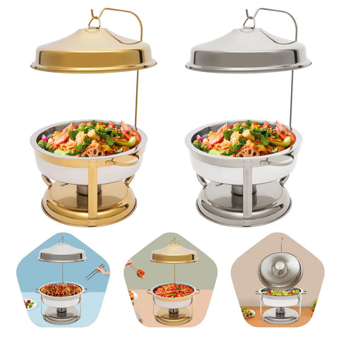 Dish Buffet Set, Stainless Steel Chafing Dishes with Top Lid&Catering food Warmers for Party/Restaurants/Hotels