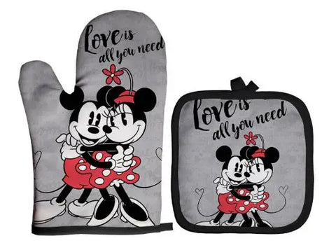 Mickey and Minnie Baking Gloves Cartoon Insulation Mat Pink Microwave Oven Mitt Anti-heat Cooking Potholders Kitchen Accessories