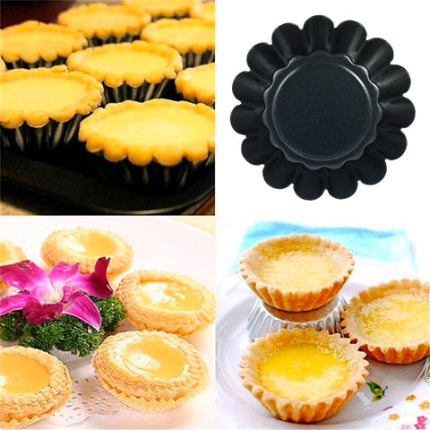 12Pcs Pan Mold Tart Quiche Flan Cake Non-stick Pie Pizza Mold Cupcake Egg Tart Tartlet Baking Mold Muffin Cup Pizza Pan Bakeware