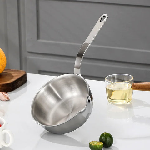 Stainless Steel Oil Pot 12cm Egg Frying Pan Mini Soup Milk Pot Cooking Saucepan Scalding-proof Kitchen Tool Cookware Accessories