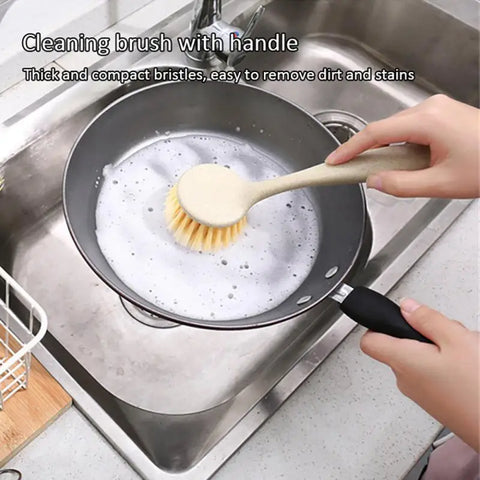 3/1pcs Kitchen Cleaning Brush Long Handle Pan Pot Brush Multifunctional Plate Bowl Dish Washing Brushes Stain Removal Tools