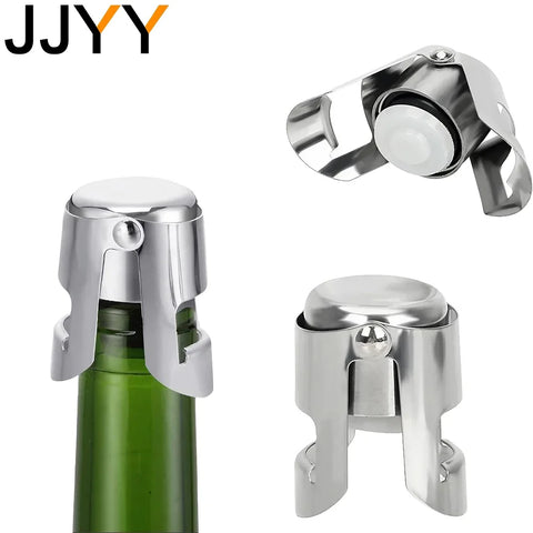 JJYY Stainless Steel Champagne Stopper Wine Beer Bottle Stopper Stainless Steel Bottle Stopper Bar Tools Fresh Leakproof