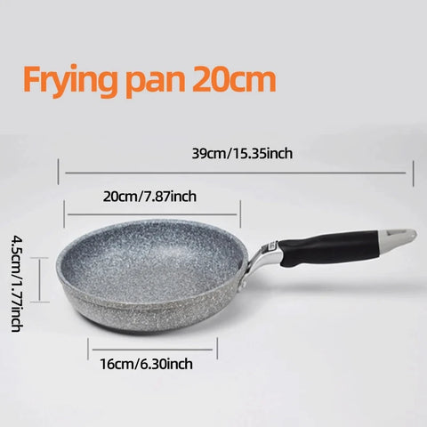 Durable Stone Frying Pan28/26/24/20cm Wok Non-stick Pan Skillet Cauldron Induction Cooker Pans Pancake Egg Gas Stove Home