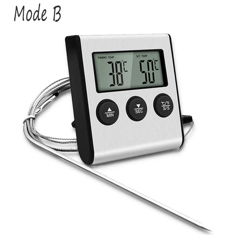 Kitchen Digital Cooking Thermometer Meat Food Temperature for Oven BBQ Grill Timer Function with Probe Heat Meter for Cooking